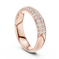 Round Brilliant Elegant Pavé Half-Eternity Diamond Ring