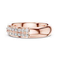 Round Brilliant Elegant Pavé Half-Eternity Diamond Ring