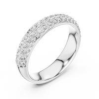 Round Brilliant Elegant Pavé Half-Eternity Diamond Ring