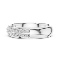 Round Brilliant Elegant Pavé Half-Eternity Diamond Ring