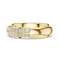Round Brilliant Elegant Pavé Half-Eternity Diamond Ring