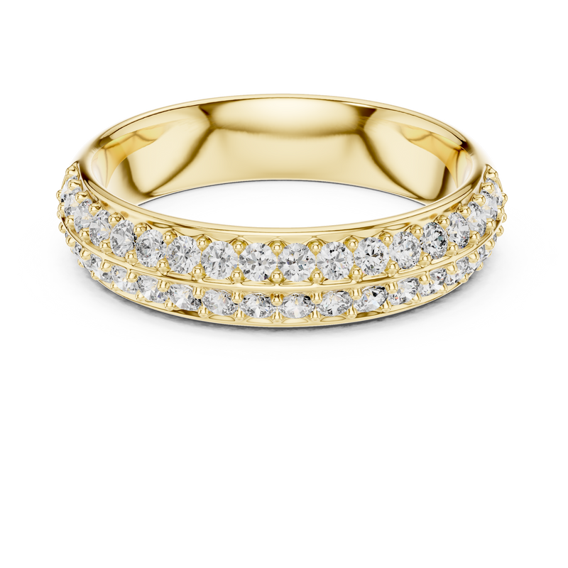 Round Brilliant Elegant Pavé Half-Eternity Diamond Ring