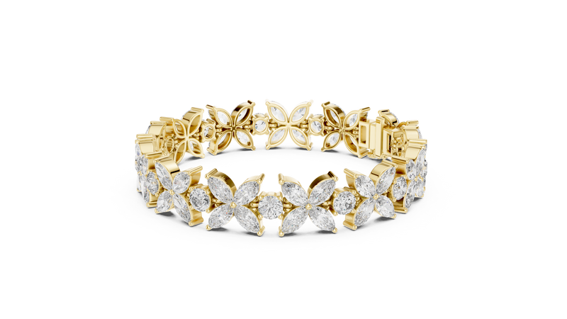 Marquise and Round Diamond Tennis Bracelet