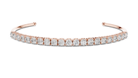 Round Diamond Halfway Open Cuff Bracelet