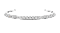 Round Diamond Halfway Open Cuff Bracelet