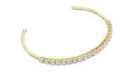 Round Diamond Halfway Open Cuff Bracelet