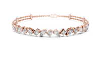 Multi-Shape Diamond Halfway Tennis Bracelet