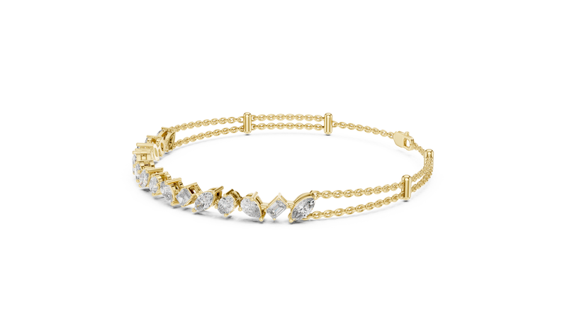 Multi-Shape Diamond Halfway Tennis Bracelet