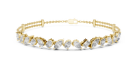 Multi-Shape Diamond Halfway Tennis Bracelet