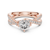 Elegant Round Solitaire Twist Shoulder Diamond Ring
