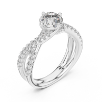Elegant Round Solitaire Twist Shoulder Diamond Ring