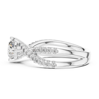 Elegant Round Solitaire Twist Shoulder Diamond Ring