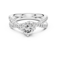 Elegant Round Solitaire Twist Shoulder Diamond Ring