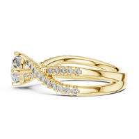 Elegant Round Solitaire Twist Shoulder Diamond Ring