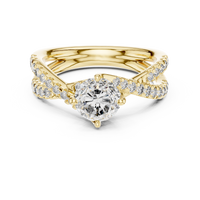 Elegant Round Solitaire Twist Shoulder Diamond Ring