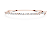 Round Diamond Halfway Tennis Bangle