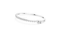 Round Diamond Halfway Tennis Bangle