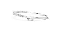 Round Diamond Halfway Tennis Bangle
