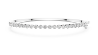 Round Diamond Halfway Tennis Bangle