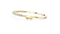 Round Diamond Halfway Tennis Bangle
