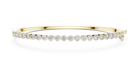 Round Diamond Halfway Tennis Bangle