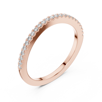 Round Brilliant Cut Half-Eternity Pavé Diamond Band Ring