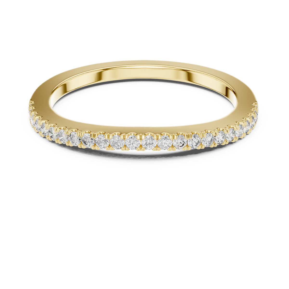 Round Brilliant Cut Half-Eternity Pavé Diamond Band Ring