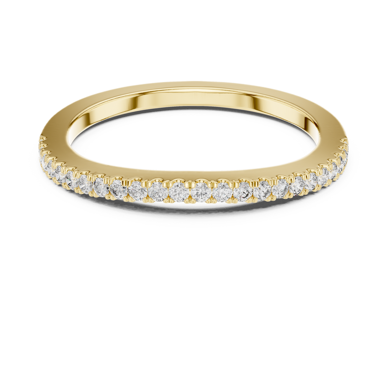 Round Brilliant Cut Half-Eternity Pavé Diamond Band Ring