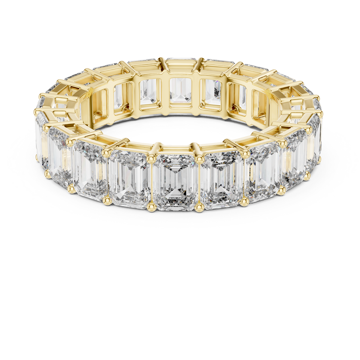 Elegant Emerald-Cut Eternity Diamond Band Ring