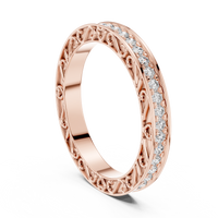 Round Brilliant Cut Scrollwork Pavé Diamond Eternity Band