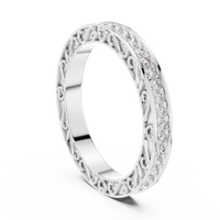 Round Brilliant Cut Scrollwork Pavé Diamond Eternity Band