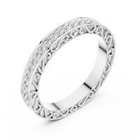 Round Brilliant Cut Scrollwork Pavé Diamond Eternity Band