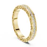 Round Brilliant Cut Scrollwork Pavé Diamond Eternity Band