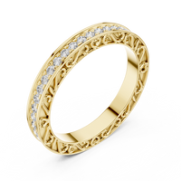 Round Brilliant Cut Scrollwork Pavé Diamond Eternity Band
