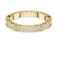 Round Brilliant Cut Scrollwork Pavé Diamond Eternity Band