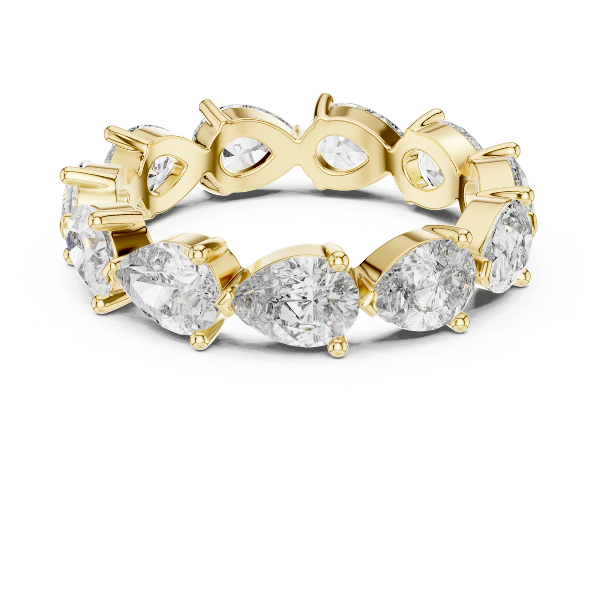 Pear Cut Diamond Eternity Band Ring