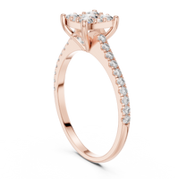 Round Diamond Cluster Halo Engagement Ring