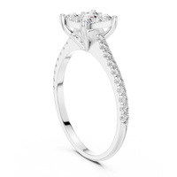 Round Diamond Cluster Halo Engagement Ring