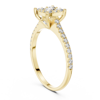 Round Diamond Cluster Halo Engagement Ring