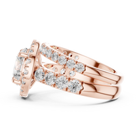 Round Halo Diamond Bridal Ring Set