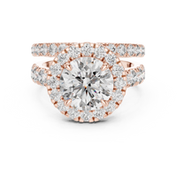Round Halo Diamond Bridal Ring Set