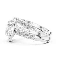Round Halo Diamond Bridal Ring Set