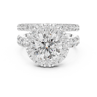 Round Halo Diamond Bridal Ring Set