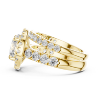 Round Halo Diamond Bridal Ring Set
