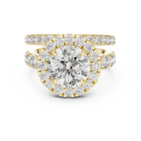 Round Halo Diamond Bridal Ring Set