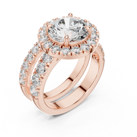 Round Halo Diamond Bridal Ring Set