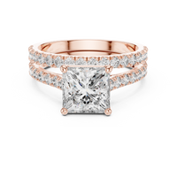 Marquise Solitaire Triple Split Shank Diamond Engagement Ring