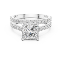 Marquise Solitaire Triple Split Shank Diamond Engagement Ring
