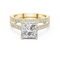 Marquise Solitaire Triple Split Shank Diamond Engagement Ring