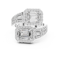 Radiant Toi et Moi Pave Diamond Engagement Ring